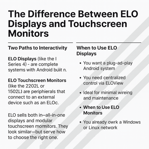 The Difference Between ELO Displays and Touchscreen Monitors